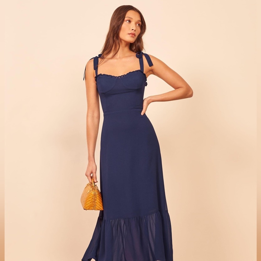 Reformation Nikita Dress Navy, Never Worn! Nwot